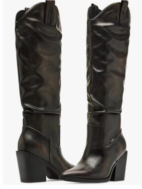 Madden Girl Alabama Western Boot vegan dark brown leather. Size 9